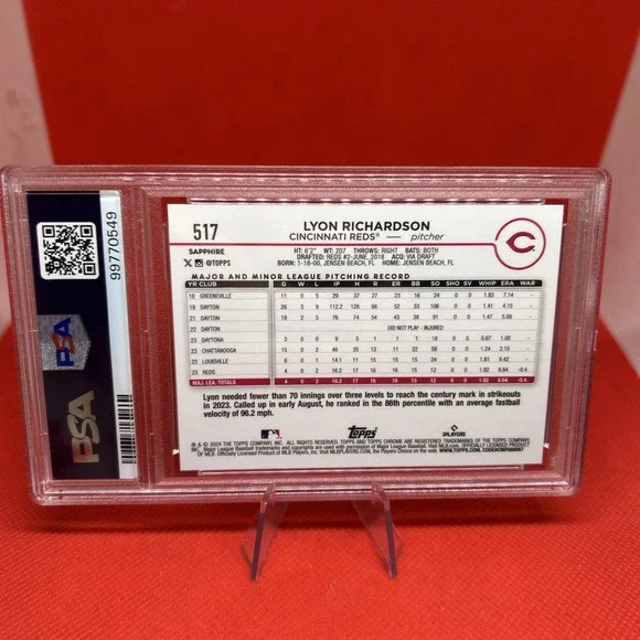 2024 Topps Chrome 230 RC Lyon Richardson Black Sapphire SSP 10/10 PSA 9 eBay 1/1